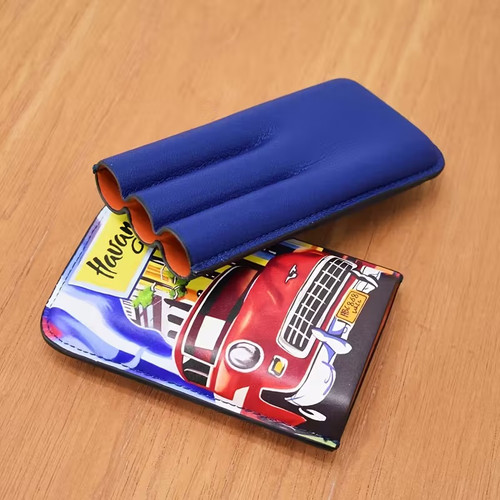 Cigar case with Havana print