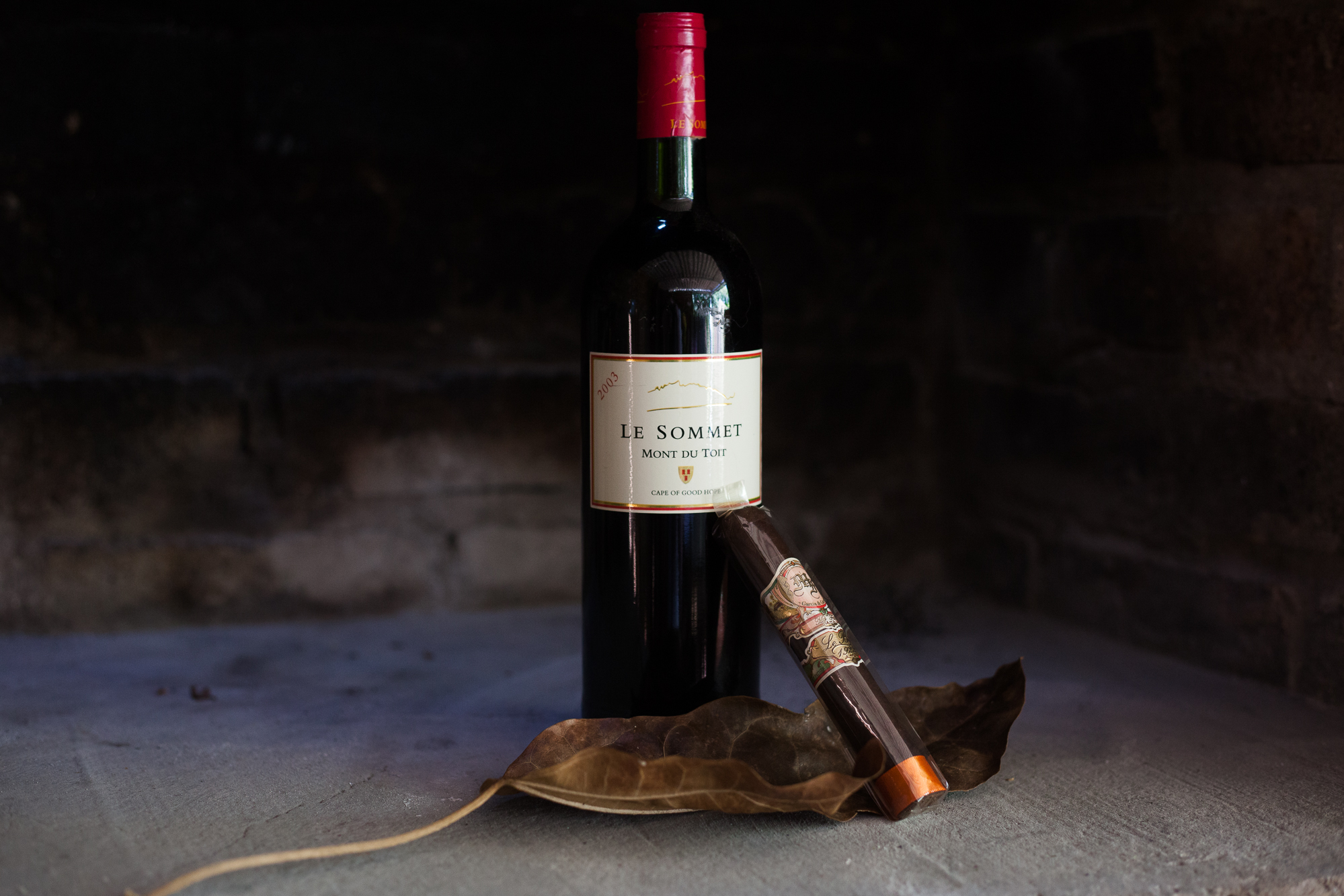 My Father Le Bijou 1922 Grand Robusto cigar and Let Sommet Mont Du Toit Red Wine 2003 pairing.