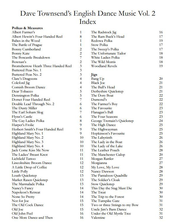 English Dance Music Vol. 2, Dave Townsends