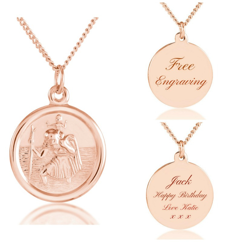 Rose Gold St Christopher Necklace 