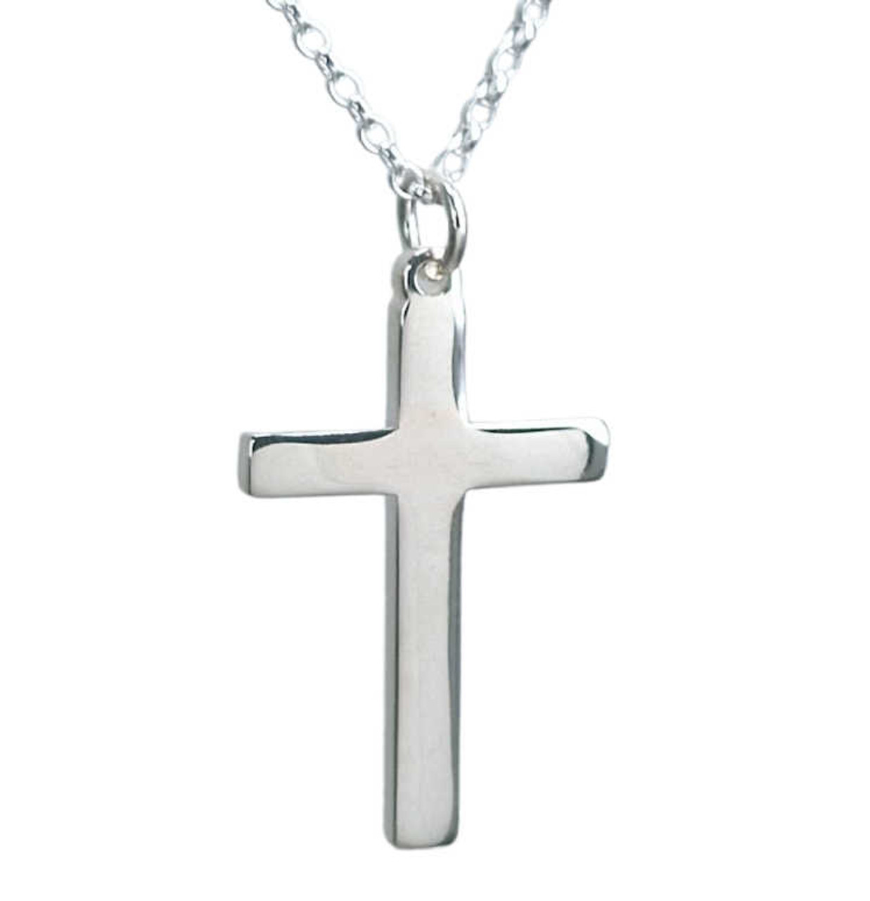 Mens sterling silver on sale chain with cross