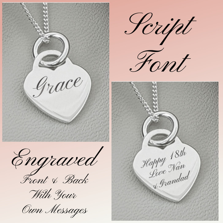 Granddaughter Personalised Solid Silver Heart Necklace
