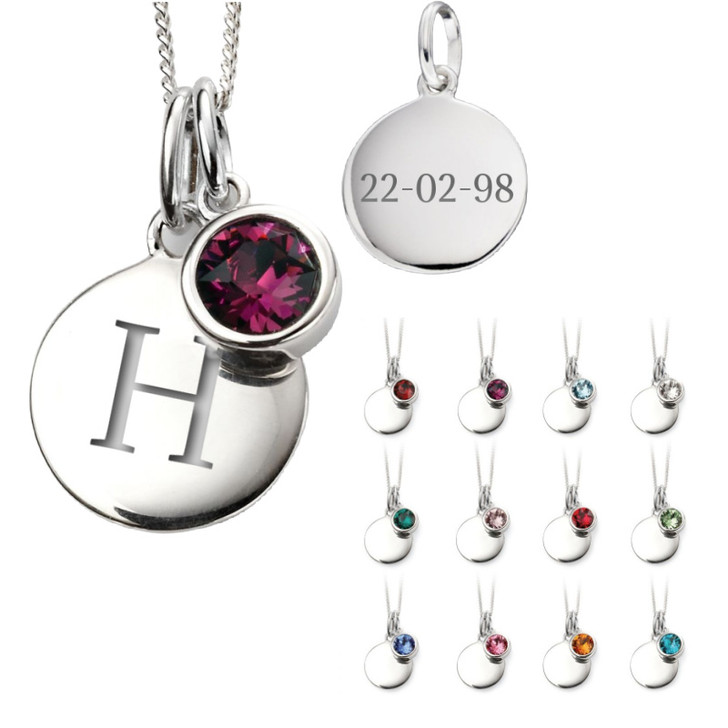 Personalised Jewellery Gift | Engraved October Birthstone Necklace |  smartgiftsolutions.co.uk