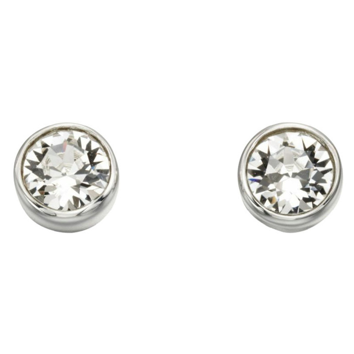 April Birthstone Earrings, Sterling Silver Studs