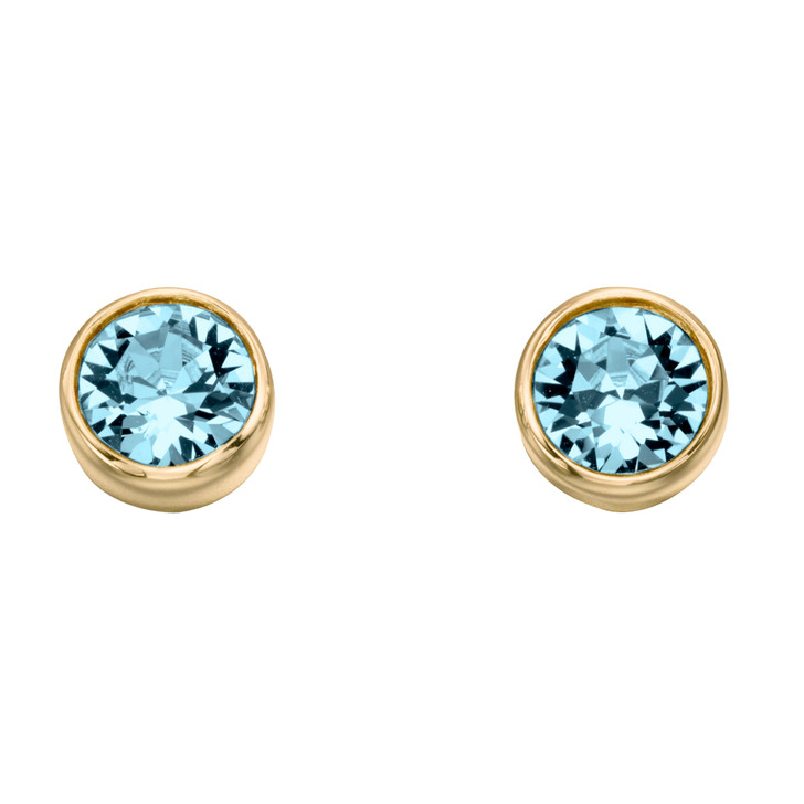March Gold Birthstone Stud Earrings