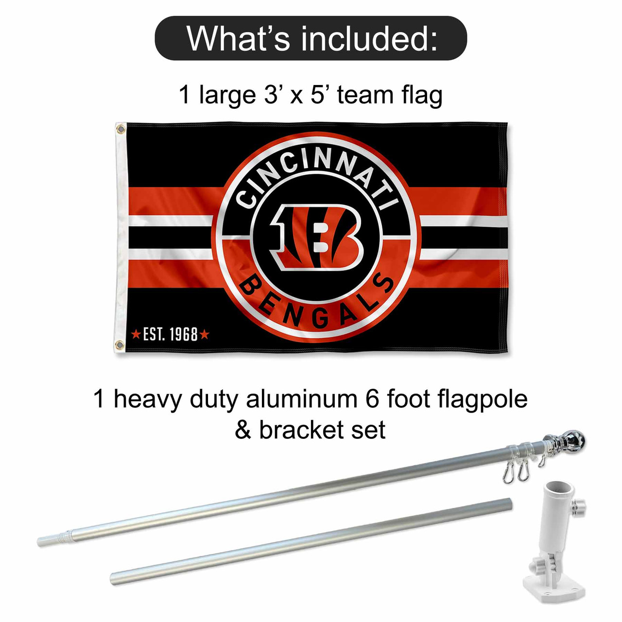 Fan Creations Cincinnati Bengals 11 in x 19 in Distressed Flag Sign