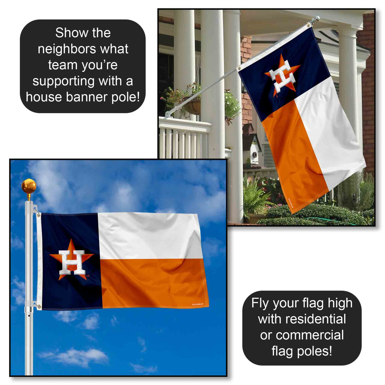 Houston Astros State Of Texas Flag Hanging In Dorm Room Houston Astros Texas State Flag - 3ft X 5ft Polyester Flag (MLB, WinCraft Brand) Houston Astros Flag - Foto 13