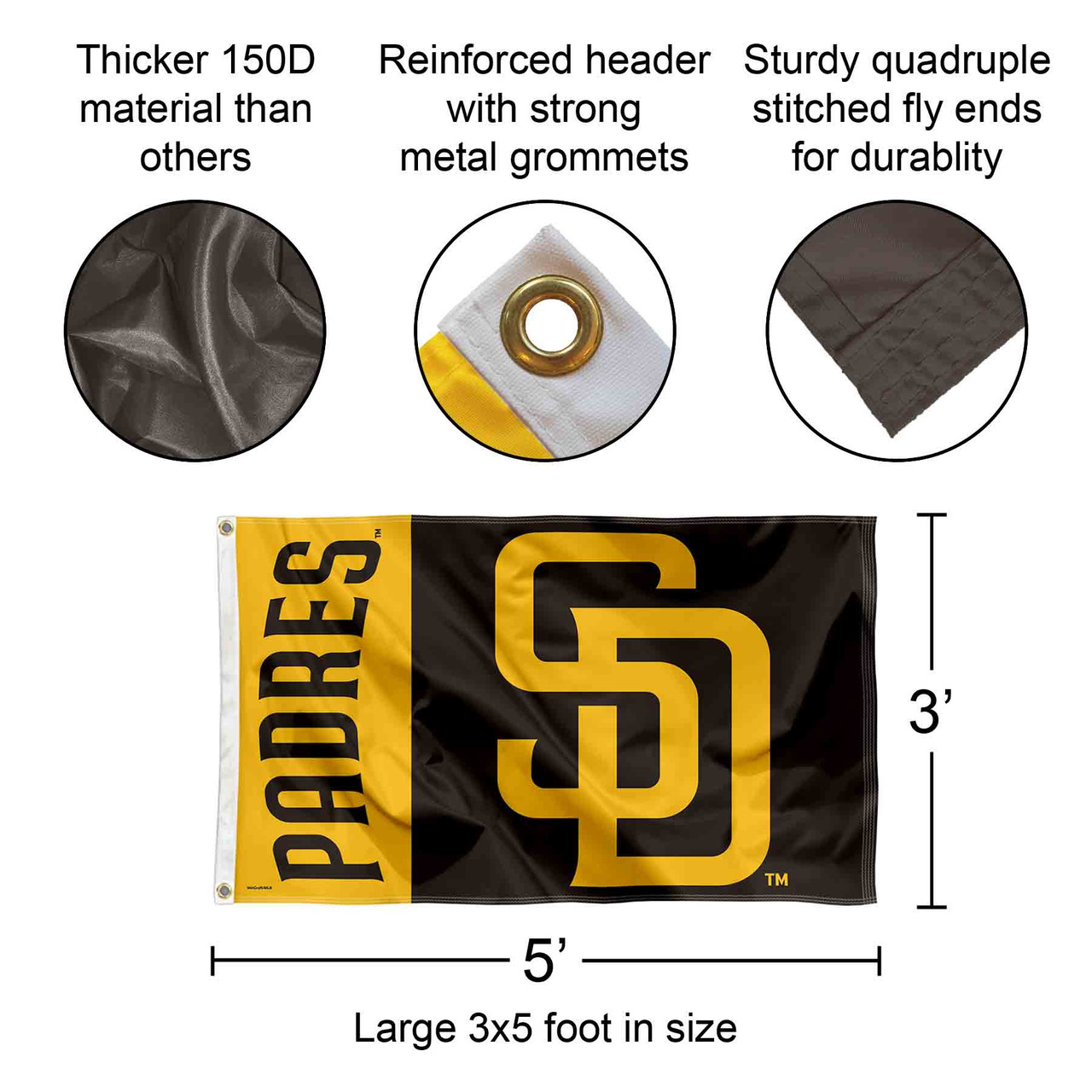 San Diego Padres Grommet Outdoor Flag State Street Products