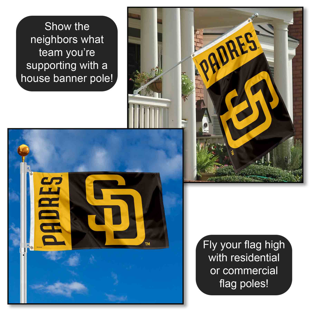 San Diego Padres Grommet Outdoor Flag State Street Products