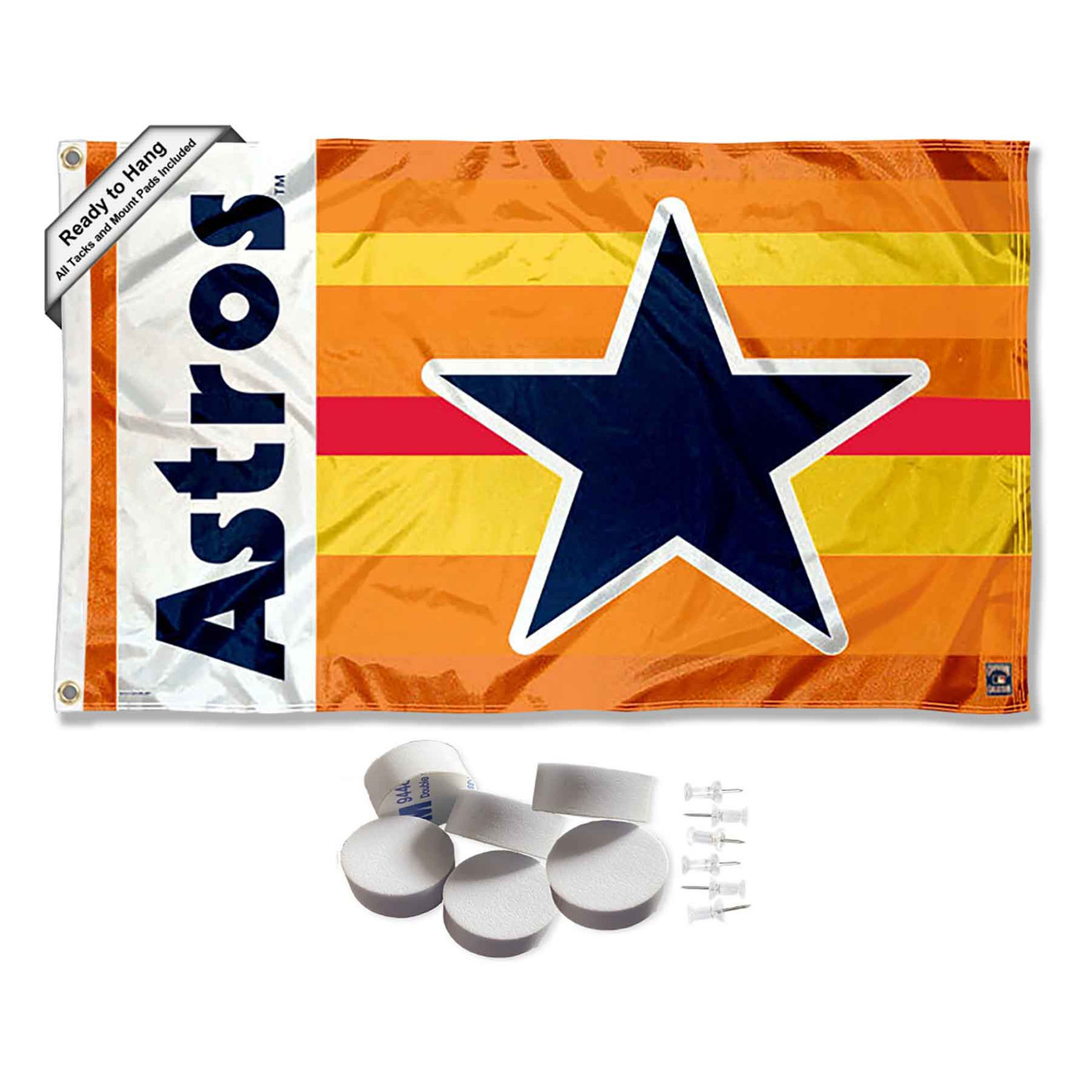 Houston Astros Retro Vintage Banner Flag with Tack Wall Pads - State Street  Products