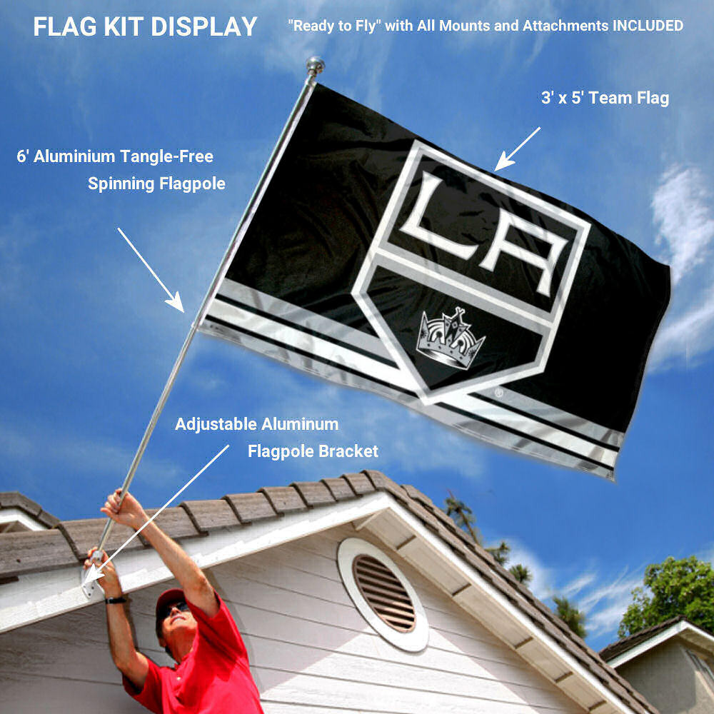 Los Angeles Lakers Flag Pole & Bracket Set - 3x5 Foot Flag, 6ft Spinning Pole, Adjustable Bracket - View #8
