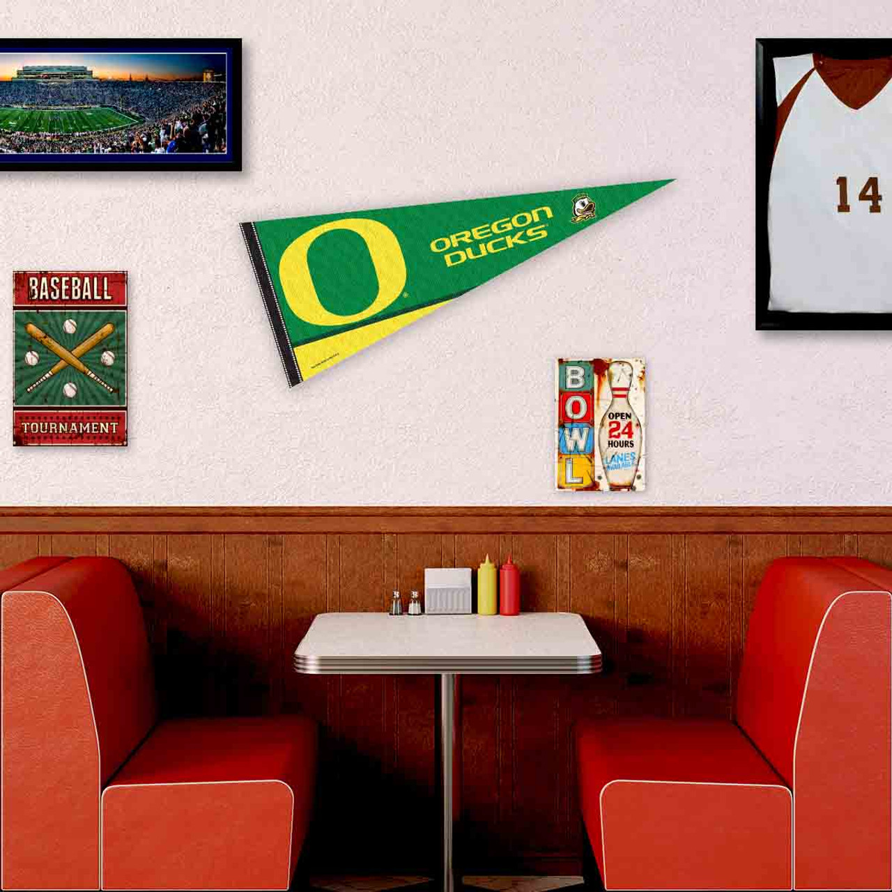 NCAA Oregon Ducks 18 Die-cut Mascot Logo Pennant Fan Cave 