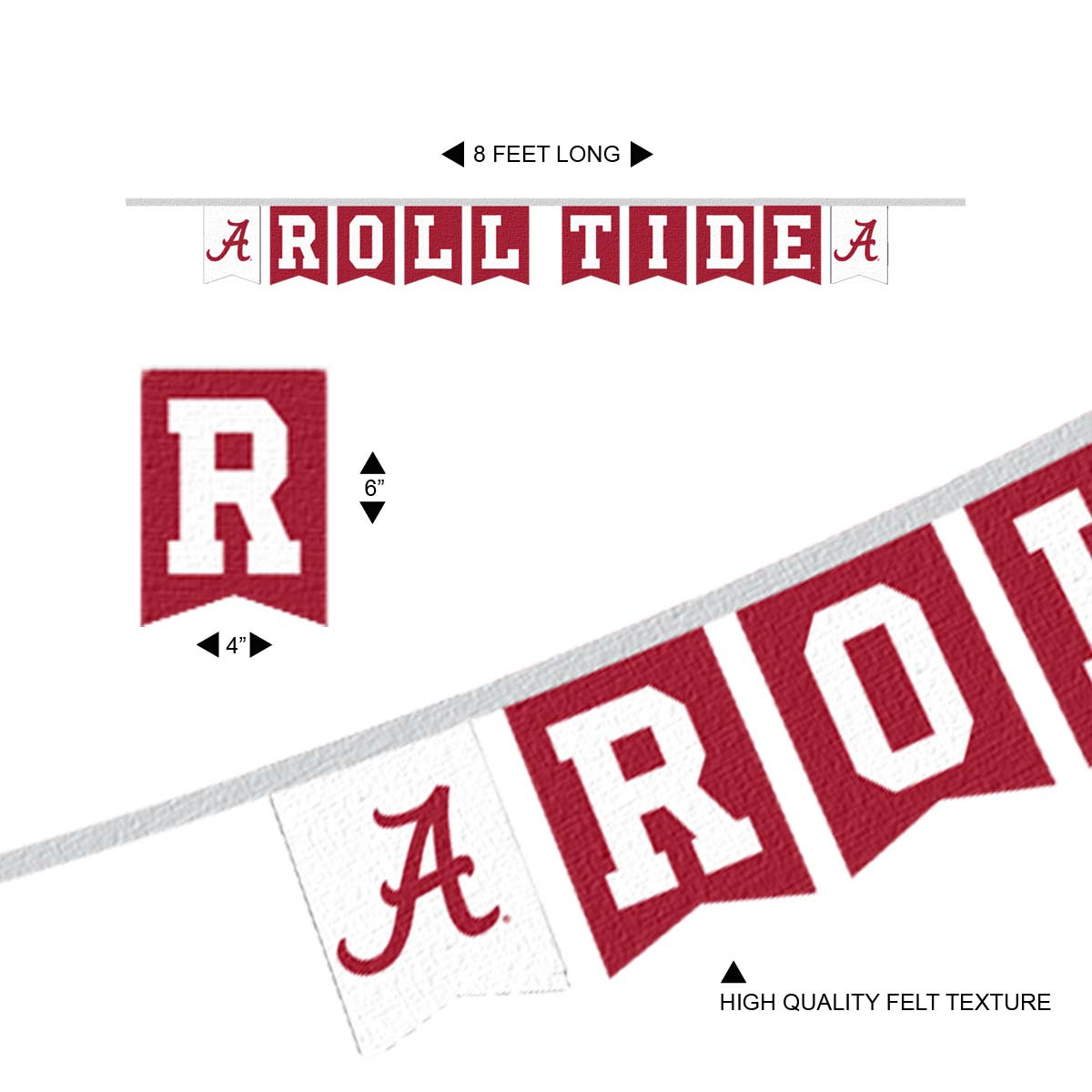 Alabama Crimson Tide Banner String Pennant Flags - State Street Products