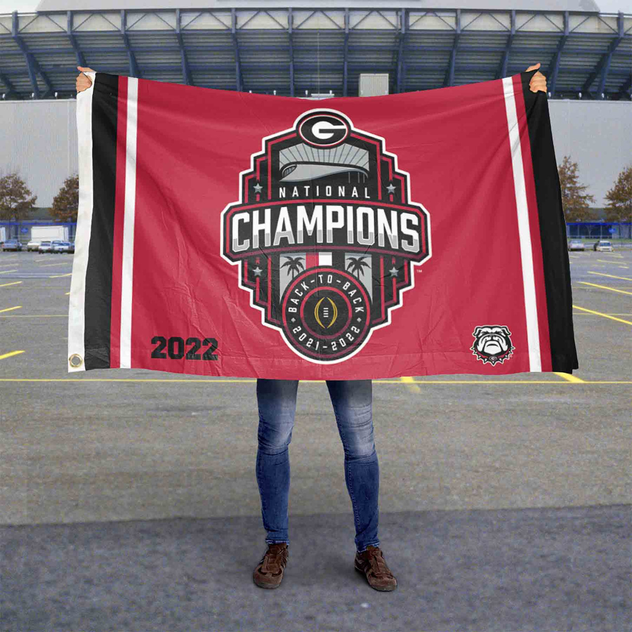 Georgia Bulldogs 2022 College Football National Champions Banner Flag