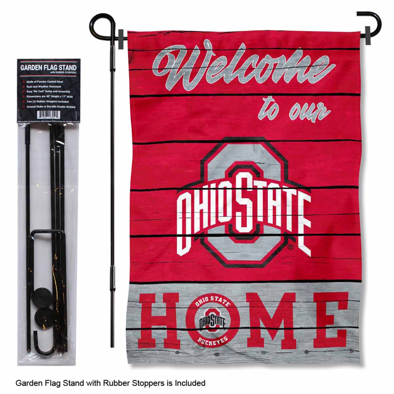 Summit Gifts 25478 Ohio State Buckeyes Car Flag