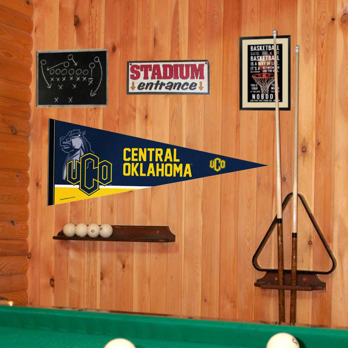Central Oklahoma Bronchos Logo Pennant State Street Products