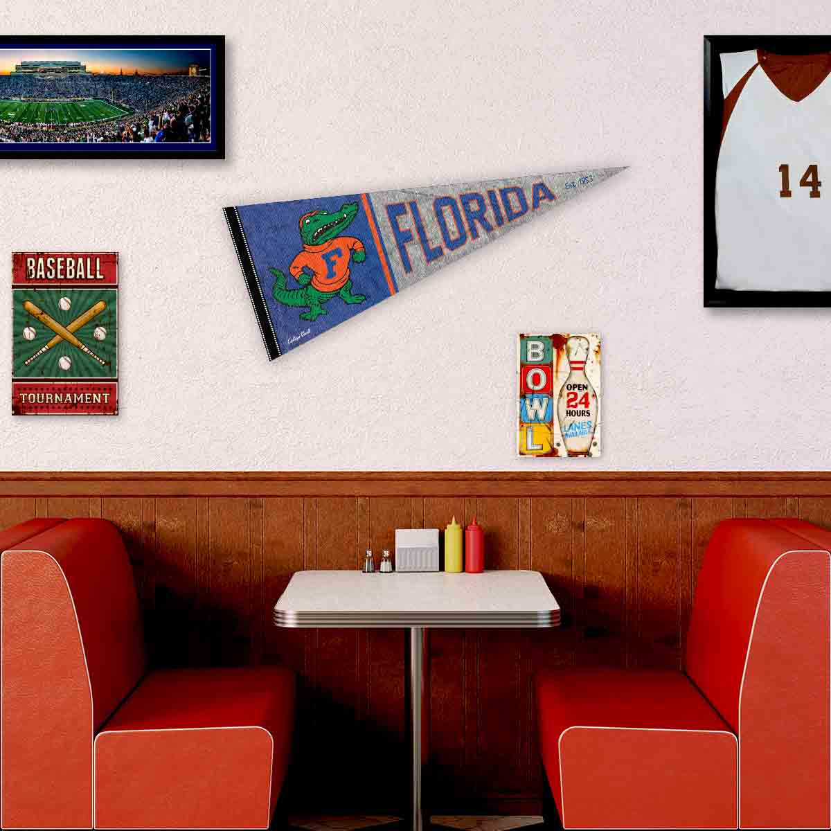 Bandiera Vintage Florida Gators 3x5 Piedi - Poliestere, Arancione, Per Esterno