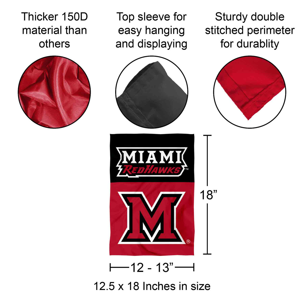 Miami Redhawks Garden Flag - State Street Products
