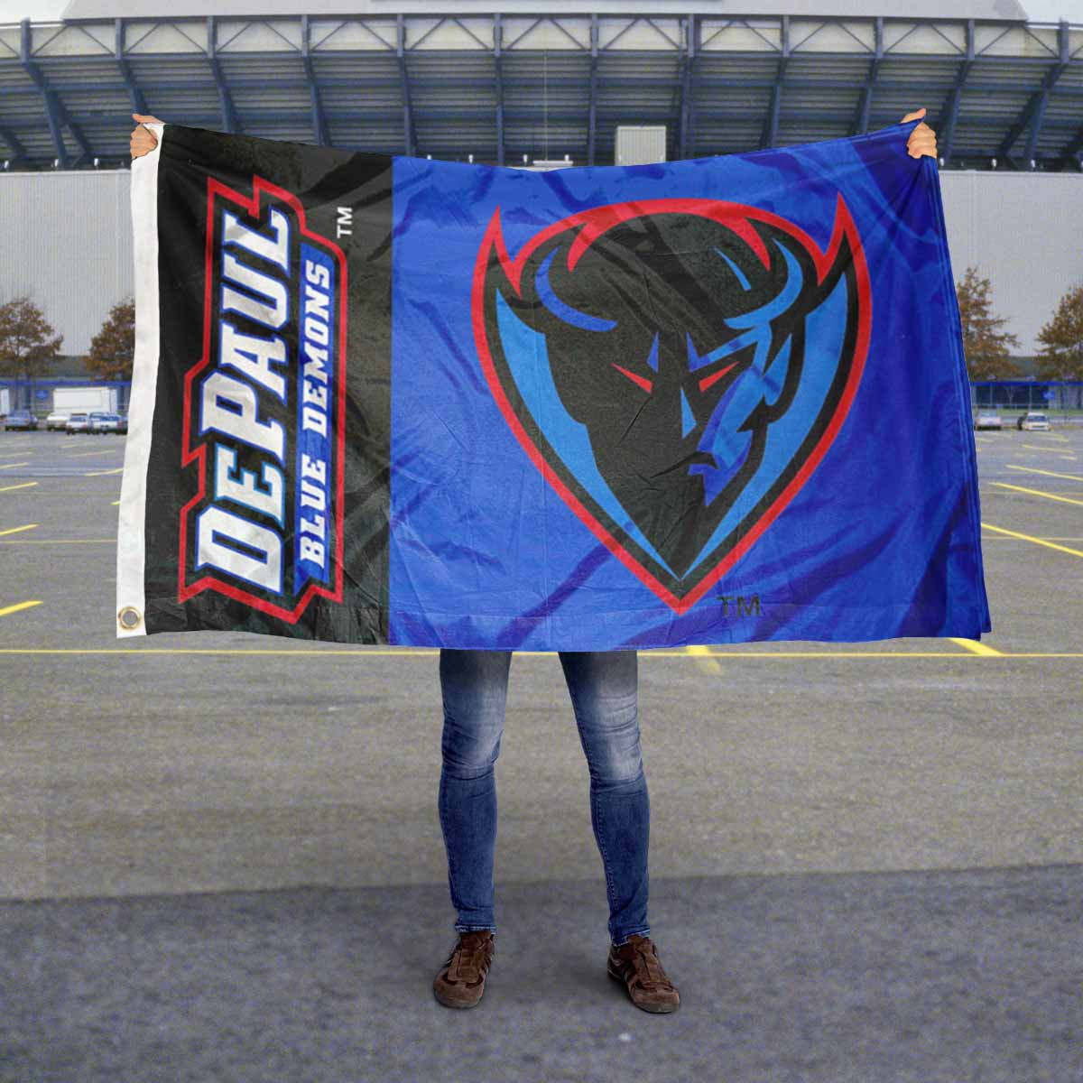 DePaul Blue Demon Logo Flag - State Street Products