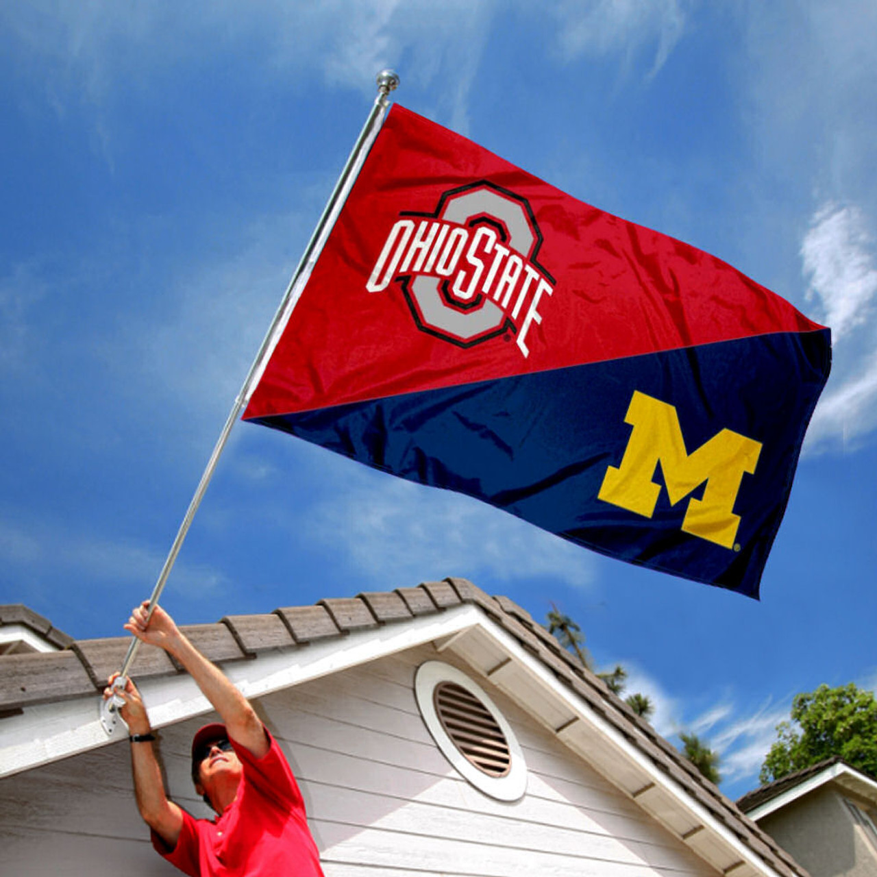 Chicago Blackhawks vs. St. Louis Blues House Divided Garden Flag