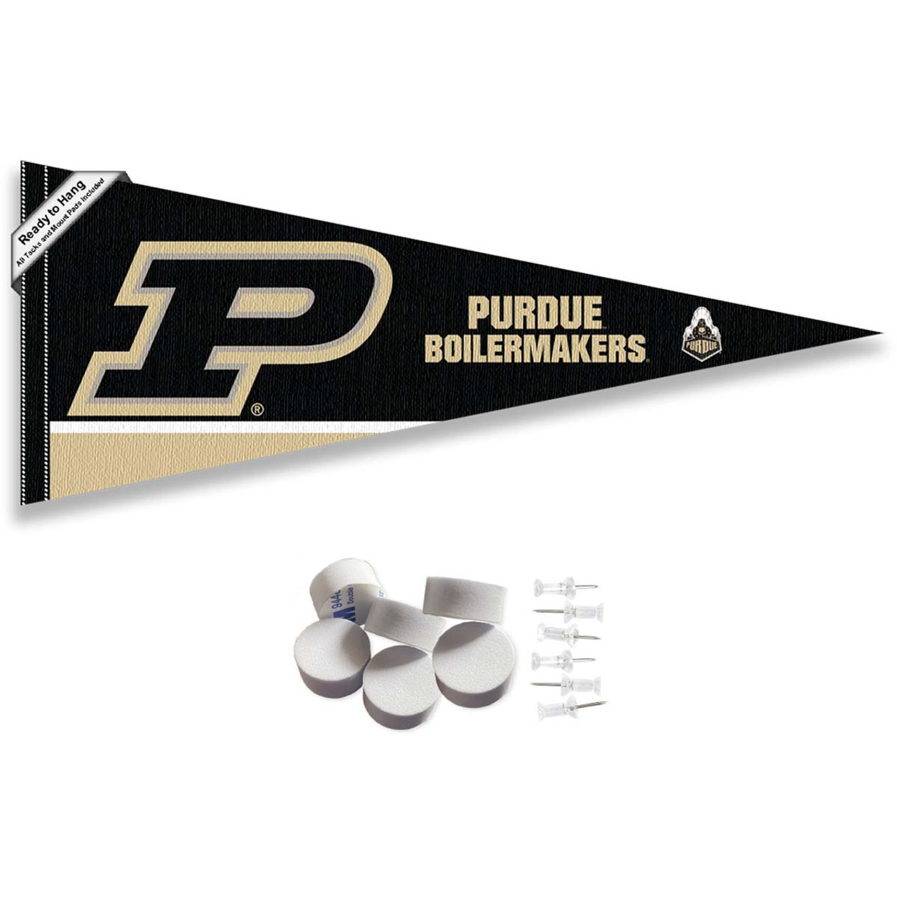 Purdue University Banner Pennant with Tack Wall Pads - State Street Products
