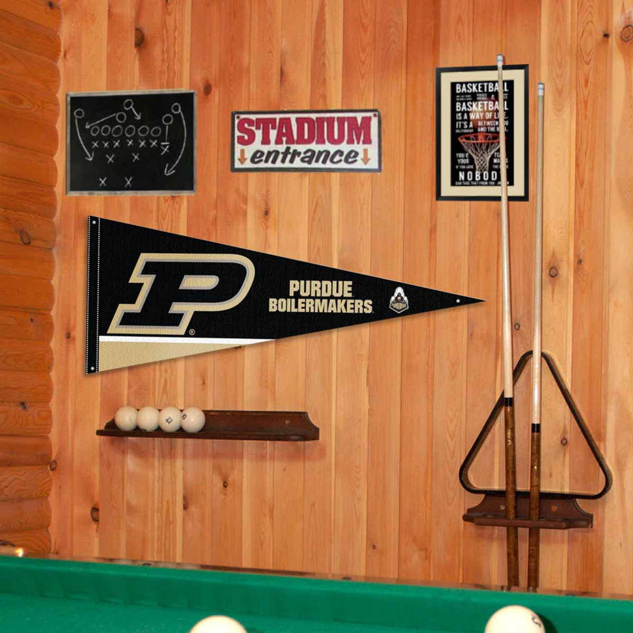 Purdue University Banner Pennant with Tack Wall Pads - State Street Products