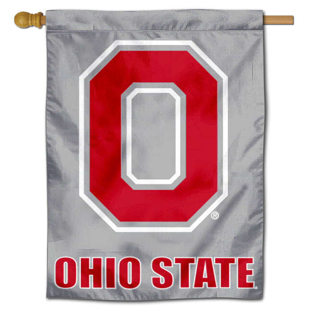 Ohio State Buckeyes Block O Logo House Banner Flag - 30x40 Inch Polyester - College Flags & Banners Co.