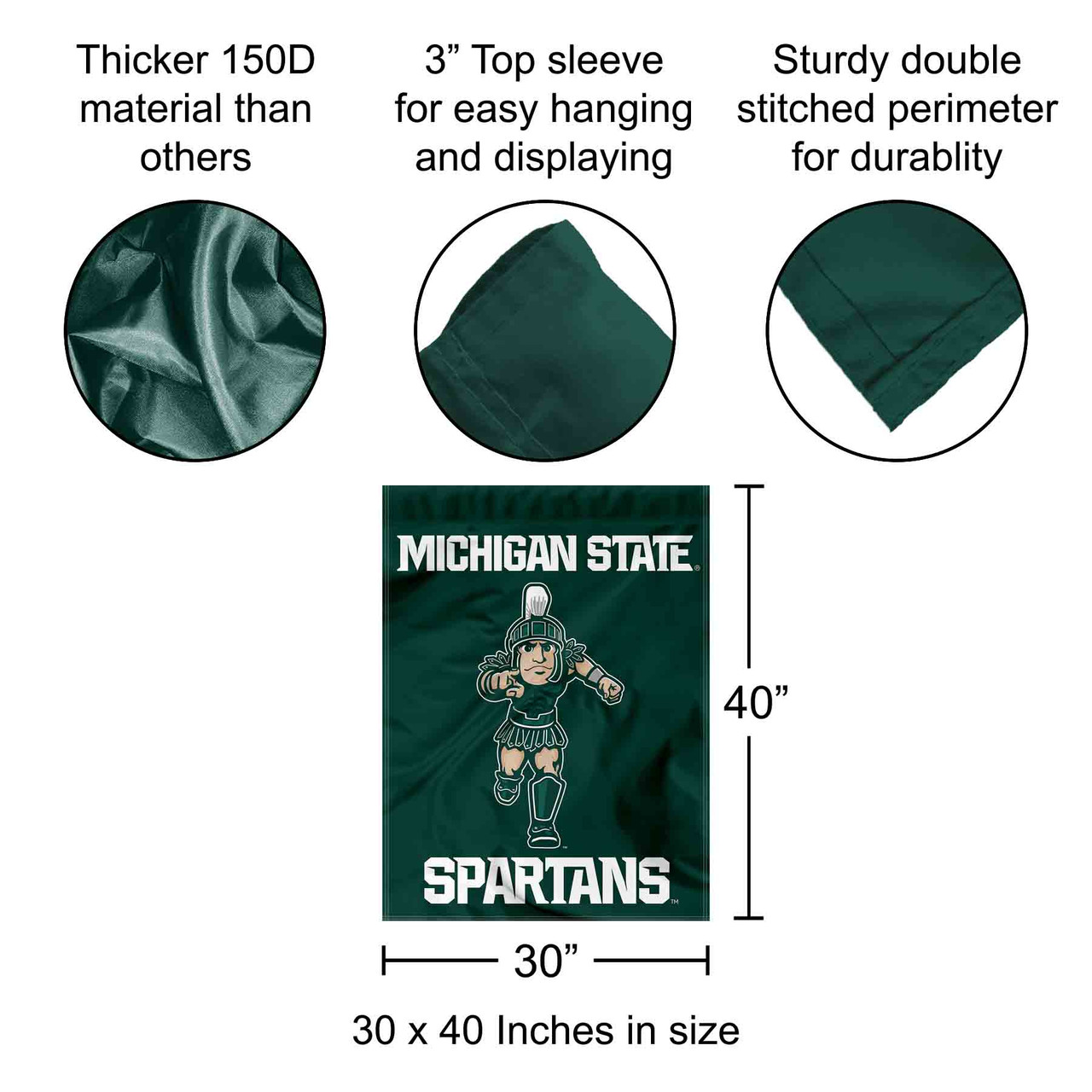 Cuscino Decorativo Northwest NCAA – Michigan State Spartans – 50x50 Cm – Jacquard Double Face – Ufficiale - 3