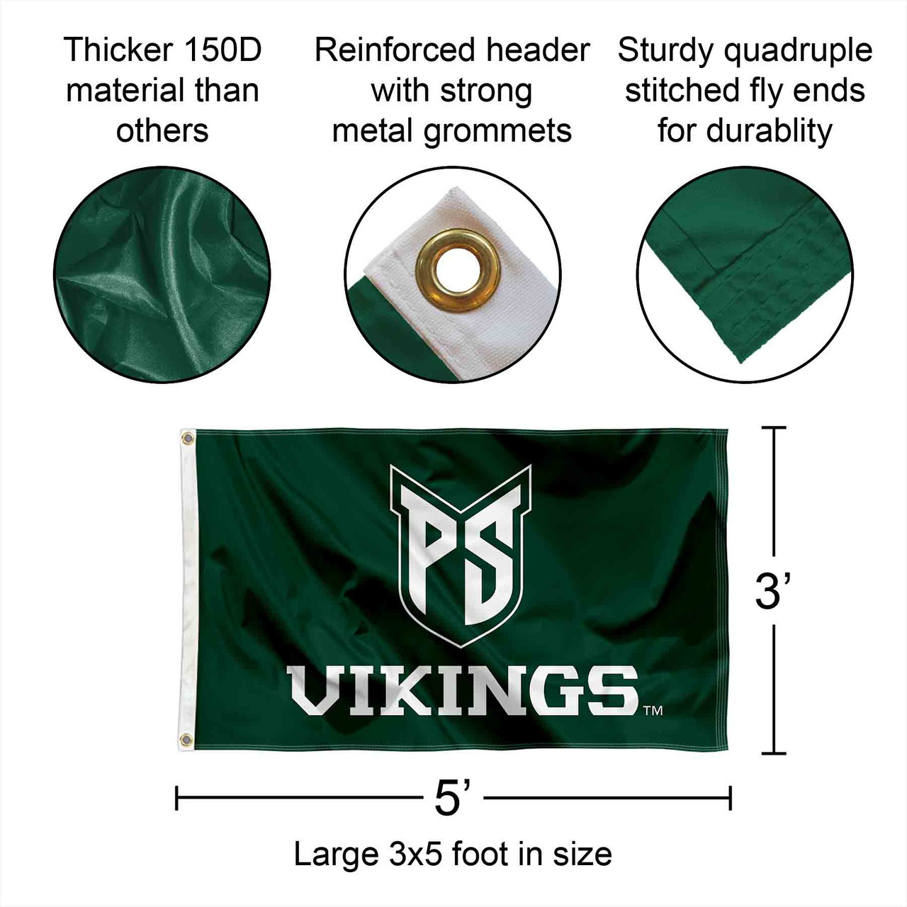 Portland State Vikings Garden Flag - Double Sided 13x18 Inch College Banner