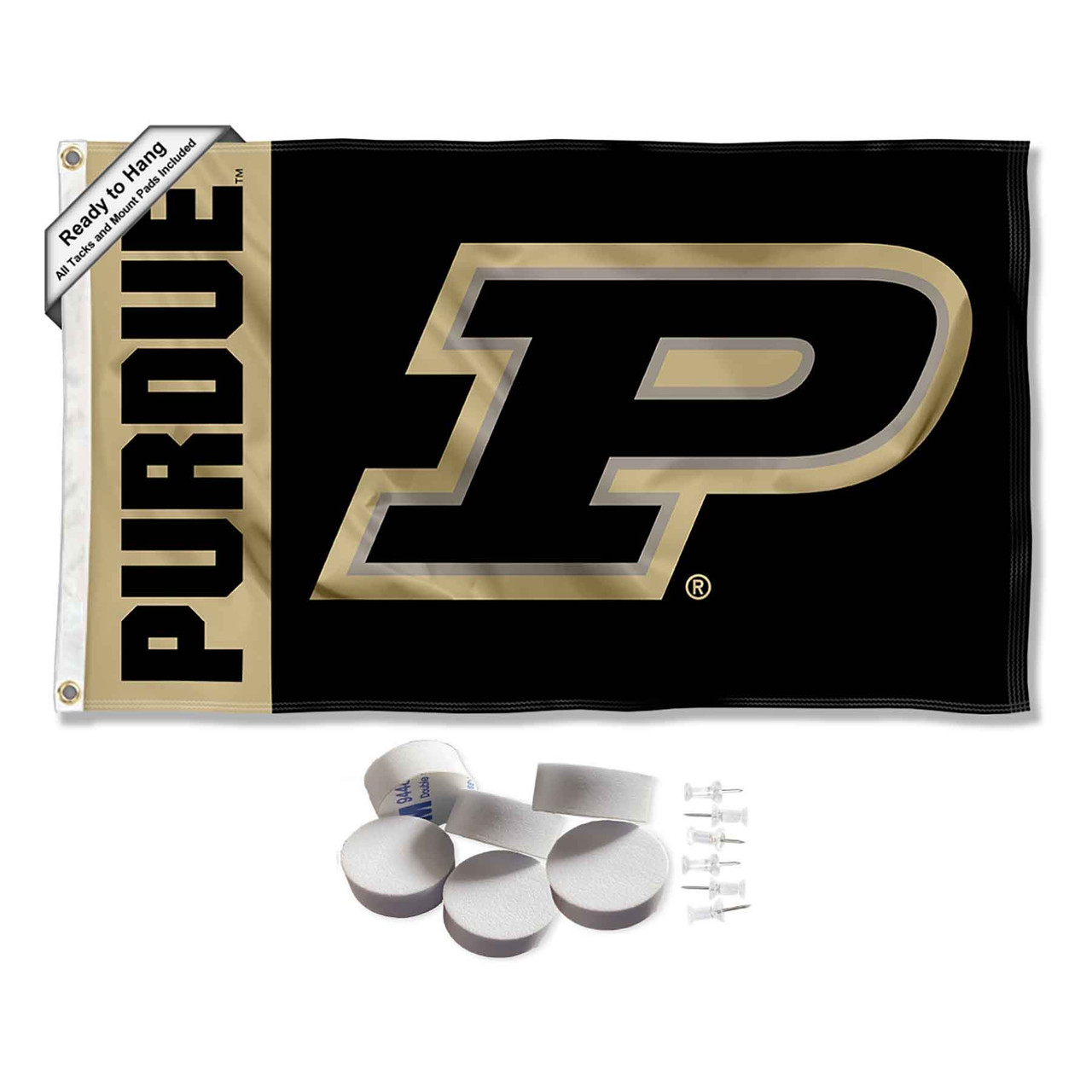 Purdue University Banner Pennant with Tack Wall Pads - State Street Products