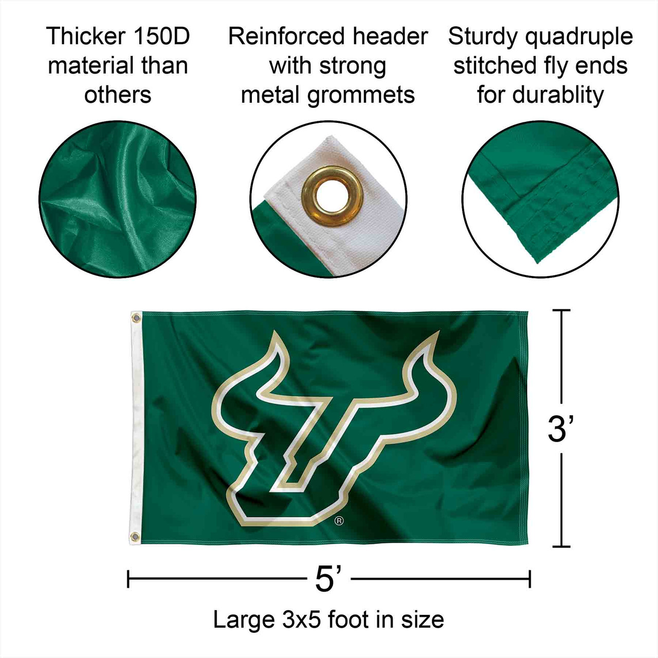 USF Bulls Horns Flag - State Street Products