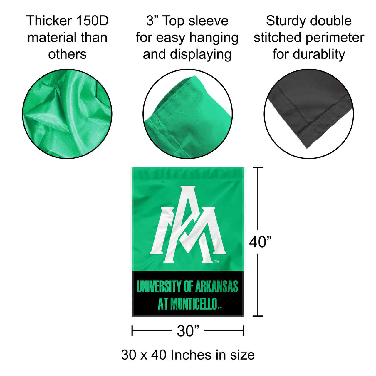 Arkansas Monticello Weevils Logo Double Sided House Flag State Street