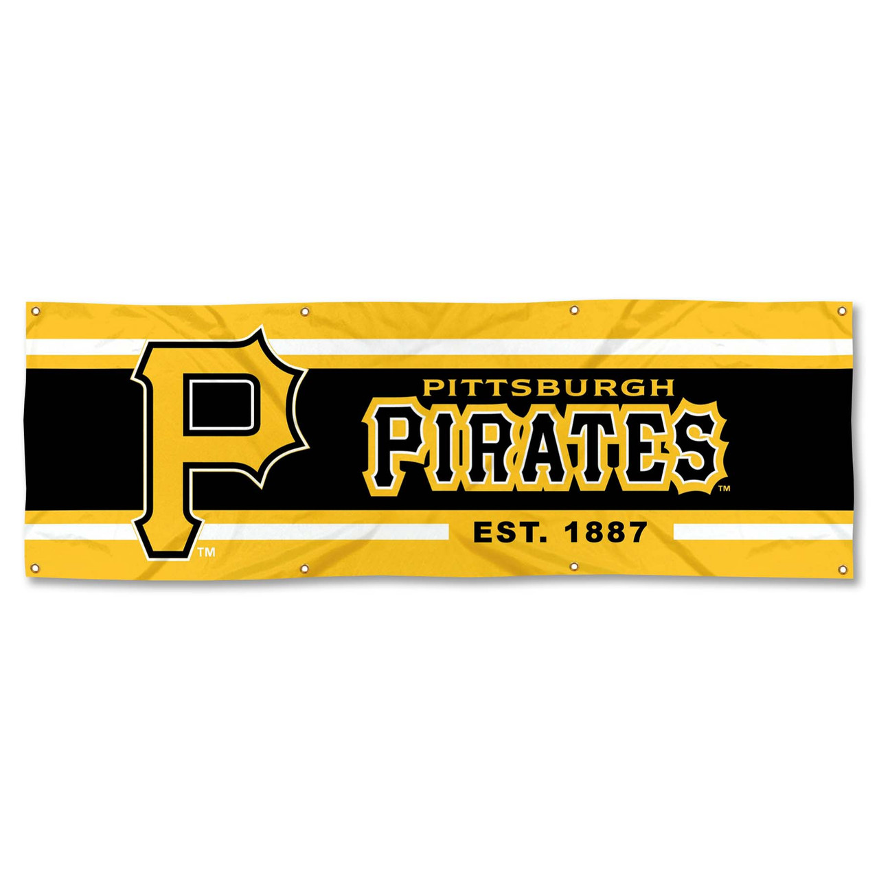 Kit Banner E Adesivi Da Parete Pittsburgh Pirates, Gagliardotto In Feltro 30,5x76,2 Cm Con Puntine Incluse