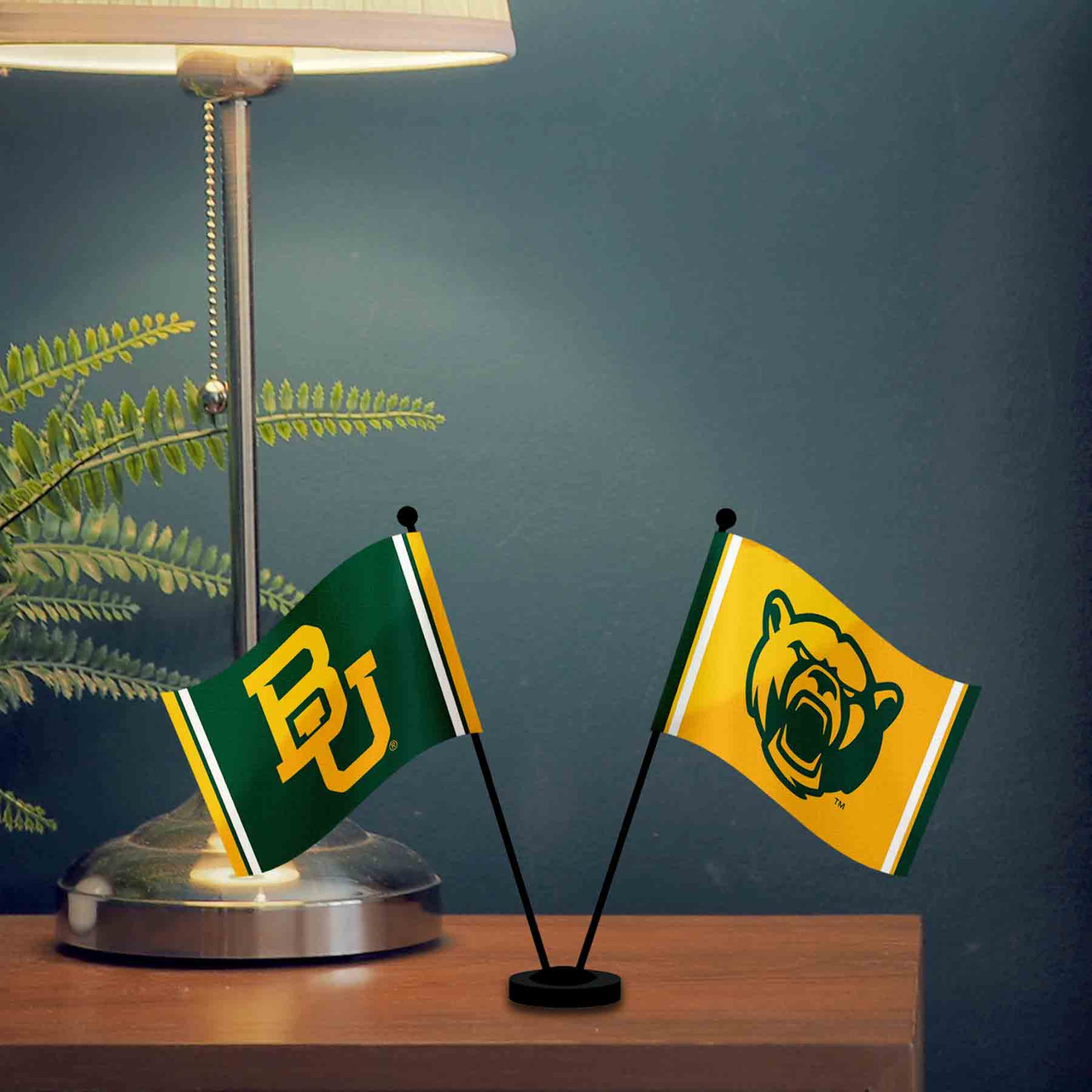 Baylor Bears Pennant Flag With Wall Mount - 12x30 Inch Felt Banner With Adhesive Pads & Tacks
