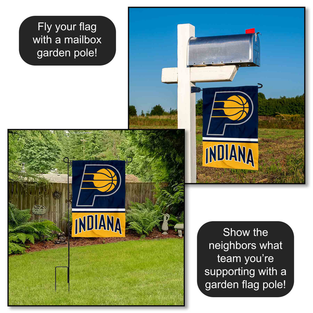 WinCraft Sports 1-ft W x 1.5-ft H Indiana State Pacers Garden Flag in