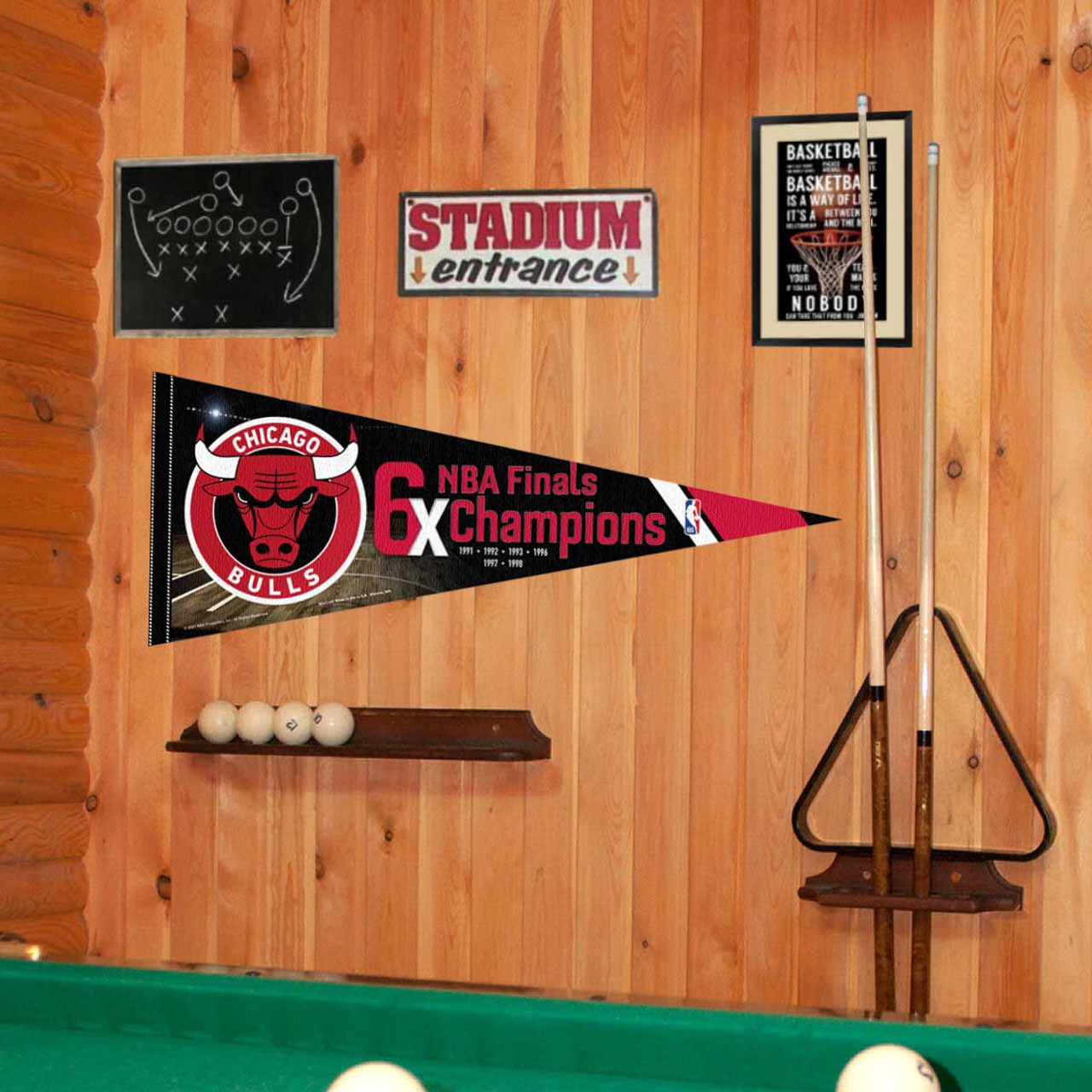 Chicago Bulls 6 Time NBA Champions Double Sided Garden Flag