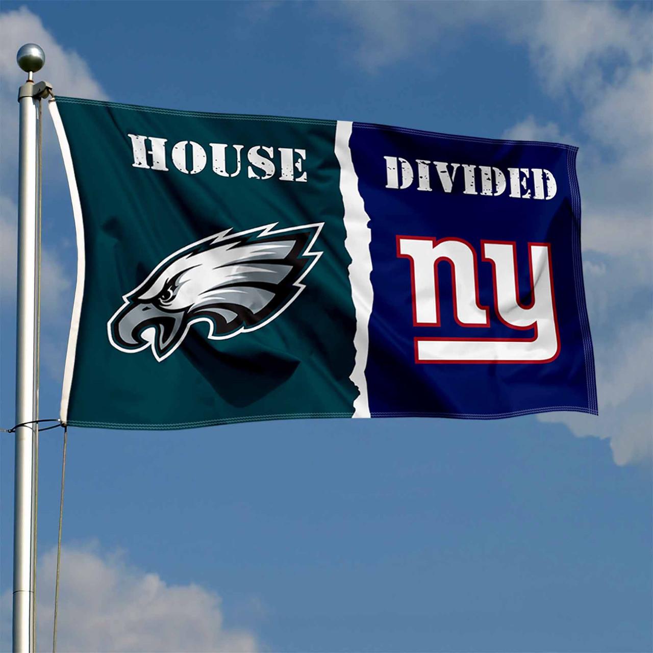 St Louis Blues vs New York Islanders House Divided Flag Banner