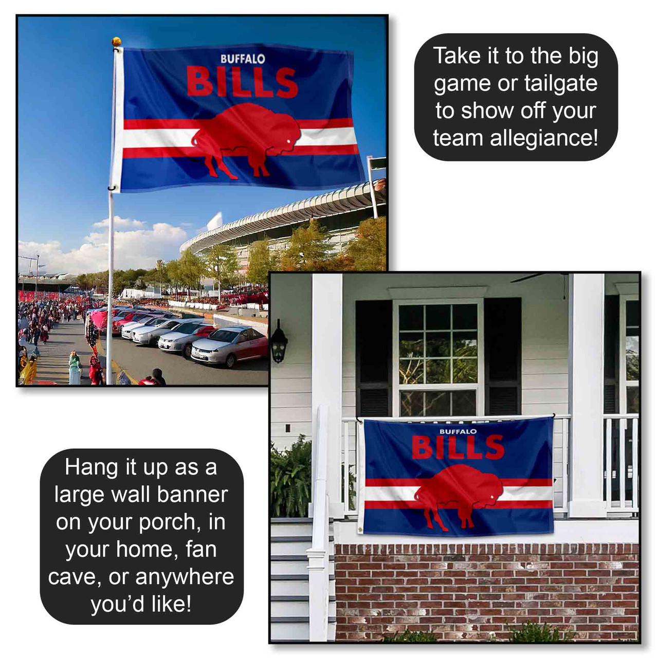 Buffalo Bills Mafia Flag 3x5 FT | Premium Banner, US Shipper, Playoffs 2022 Design 7 thumbnail image