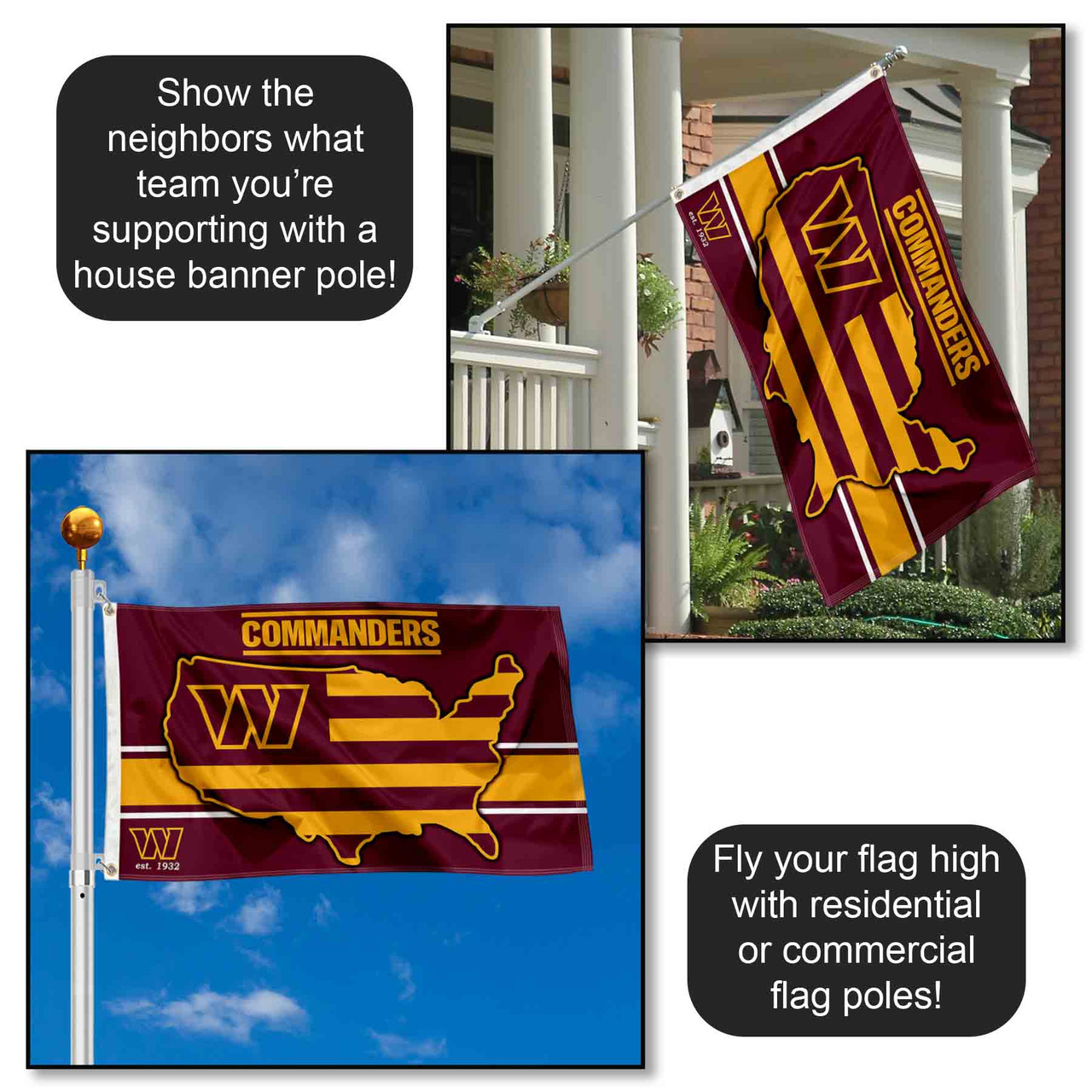 Washington Commanders USA Country Flag State Street Products