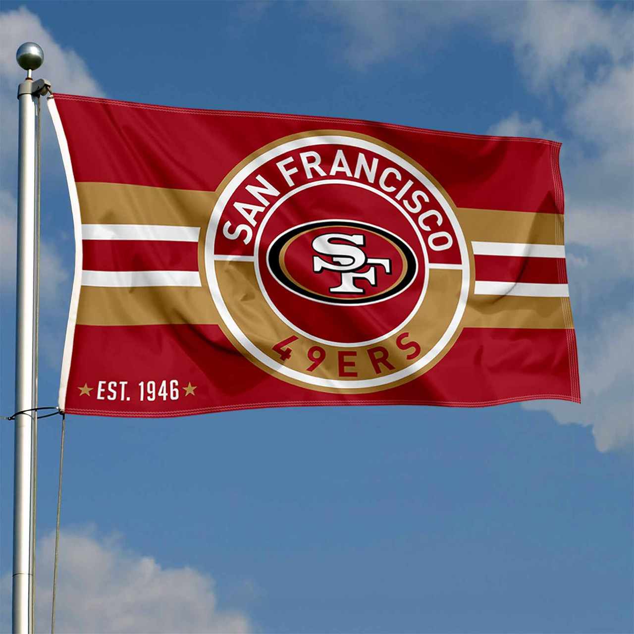 San Francisco 49ers Patch Button Circle Logo Banner Flag - State Street  Products
