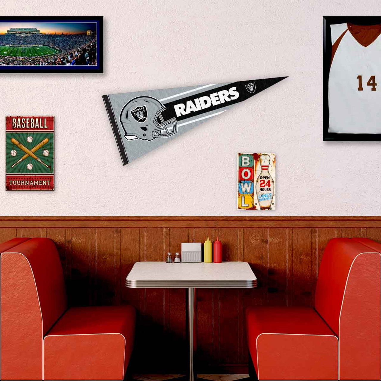 NFL Las Vegas Raiders Helmet Wall Art Sign Wood Sign 24 