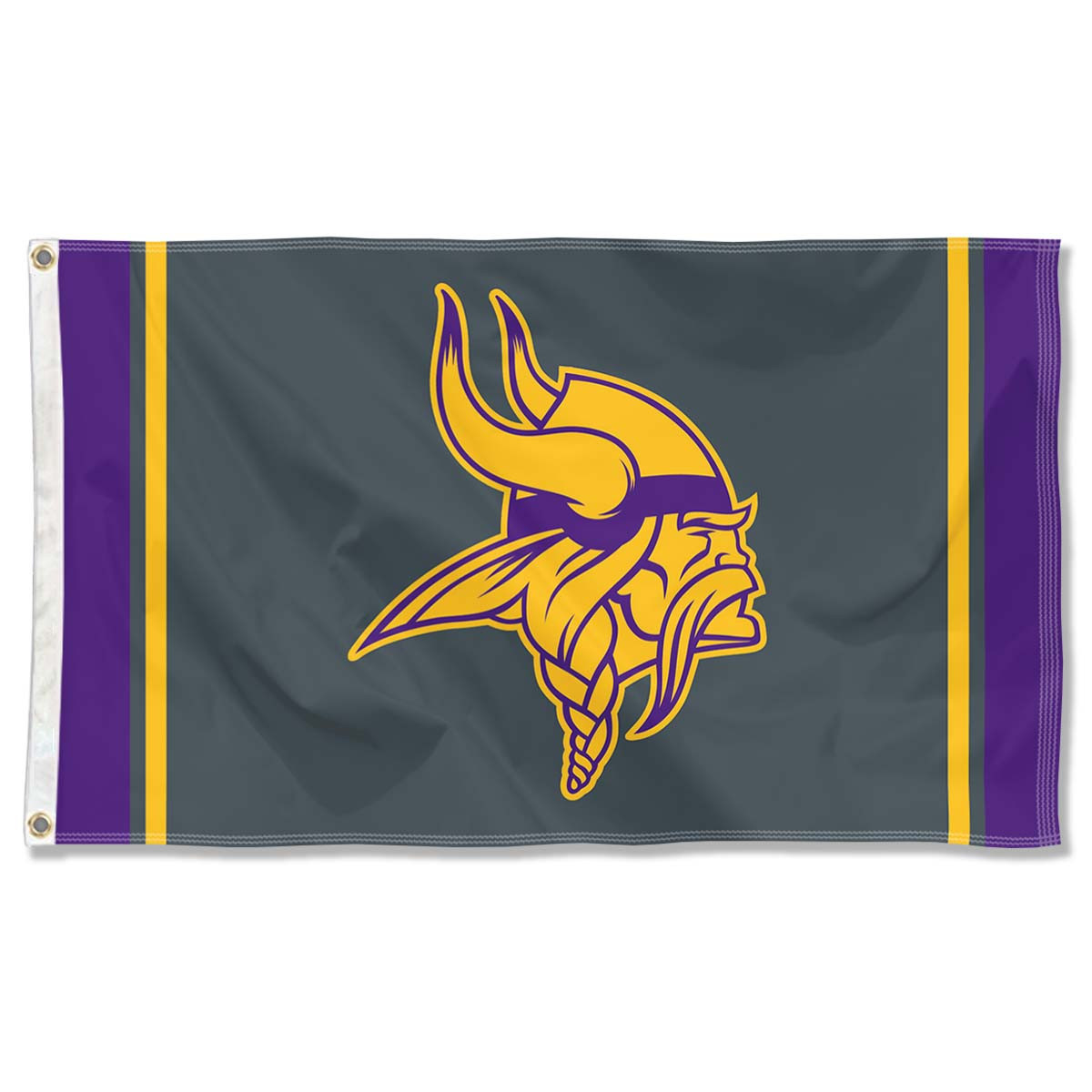 Bandera De Minnesota Vikings - Tamaño 3x5 Pies, Poliéster Duradero, Cabecera Impresa A Doble Cara