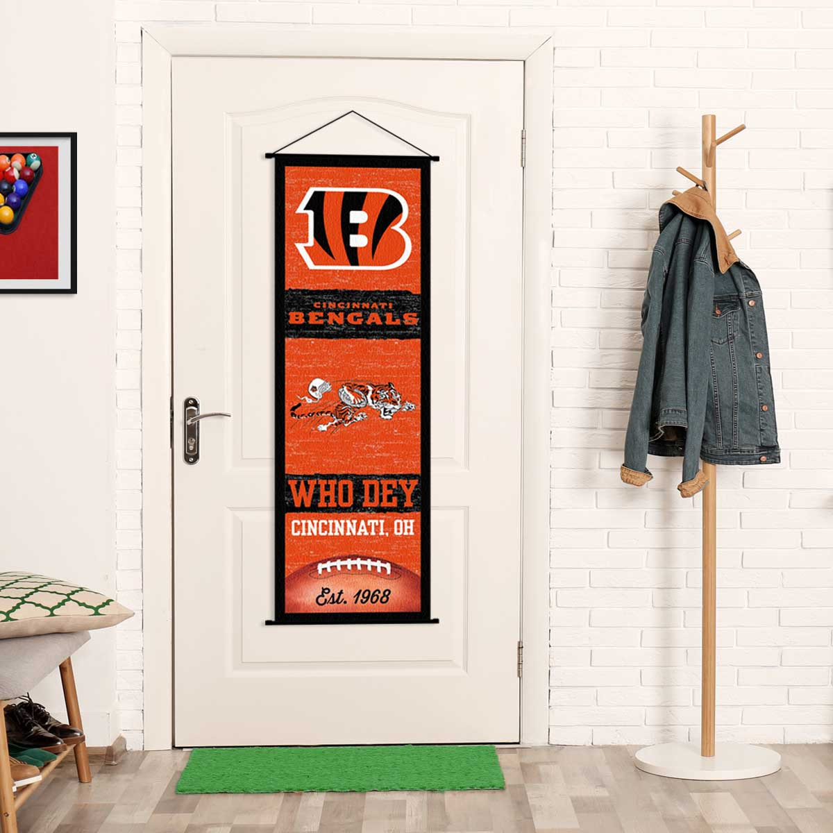 Cincinnati Bengals - Bandiera Da Giardino Con Supporto - 33x45.7 Cm - 100% Poliestere