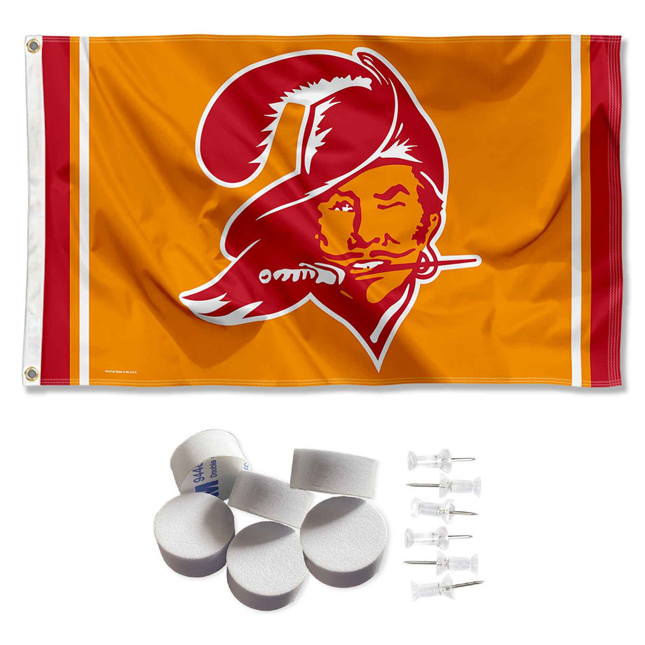 Bandiera Tampa Bay Buccaneers Con Ventosa, 30,5x45,7 Cm - Stendardo Finestra/Parete, Ufficiale NFL