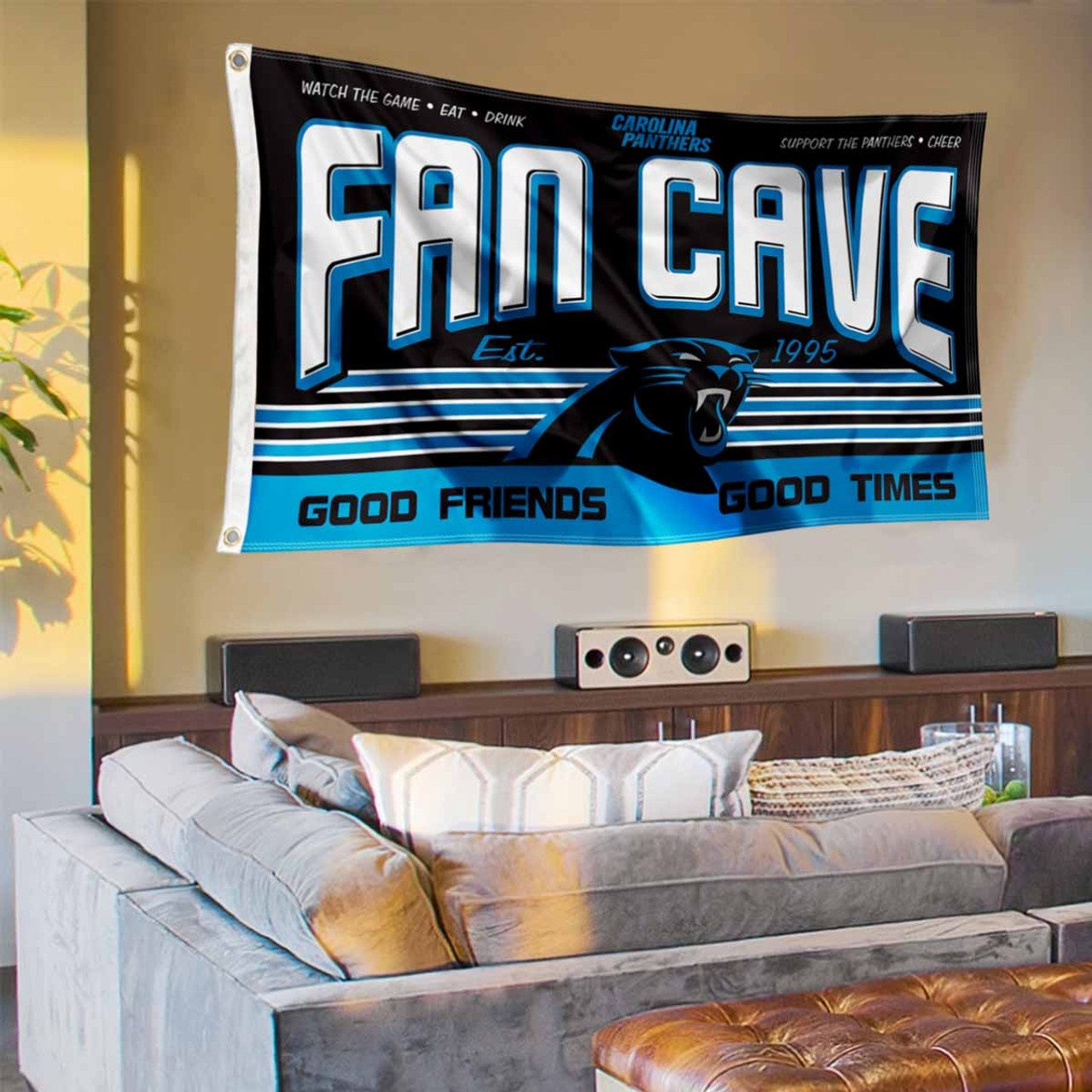 Officially Licensed NFL Carolina Panthers Fan Cave Sign