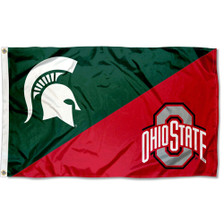 Michigan State vs Ohio State House Divided 3x5 Flag