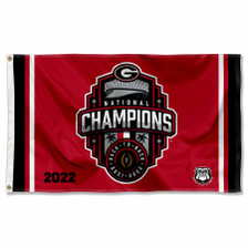 Georgia Bulldogs 2022 Official Football National Champions Logo Flag