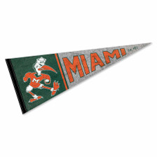 Miami Hurricanes Throwback Retro Vintage Pennant Flag