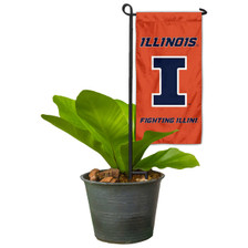 Illinois Fighting Illini Flower Pot Topper Flag