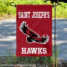 Saint Josephs Hawks Wordmark Logo Garden Flag